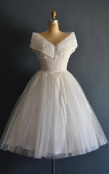 Valenti 50S Wedding Short Tea Length Wedding Dress