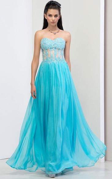 Sweetheart Beading Sequins Lace Prom Dresss