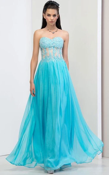 Sweetheart Beading Sequins Lace Prom Dresss