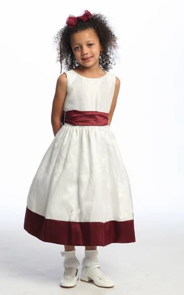 Tea-Length Floral Floral Flower Girl Dress