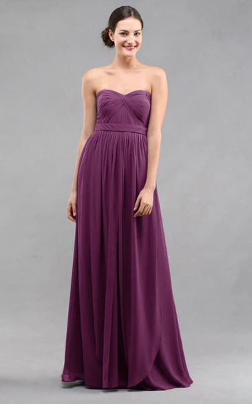 Empire Sweetheart Chiffon Bridesmaid Dress With Criss Cross