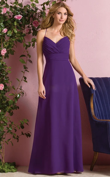 Sleeveless Floor-Length Bridesmaid Dress With Keyhole Back And Pleats