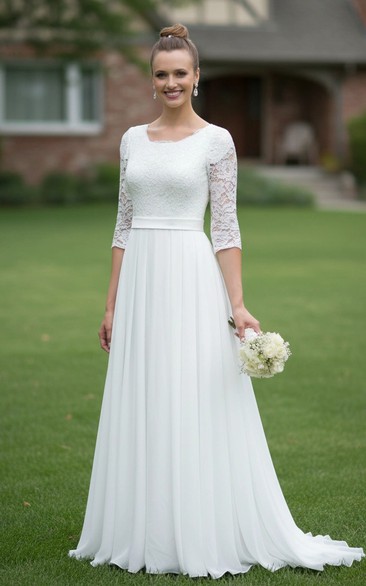 Simple Modest Beach Wedding Dress