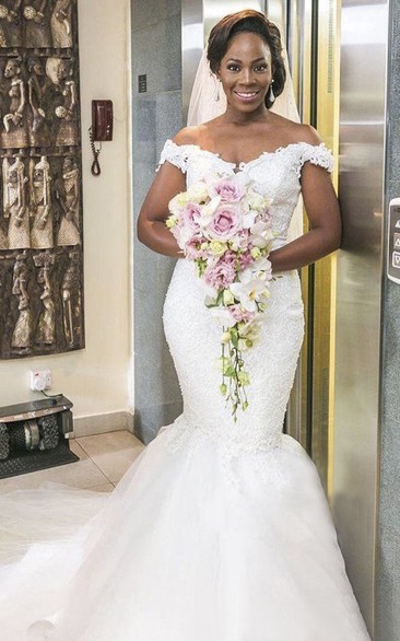 Mermaid Off-the-shoulder Sexy Lace And Tulle Wedding Dress Styles