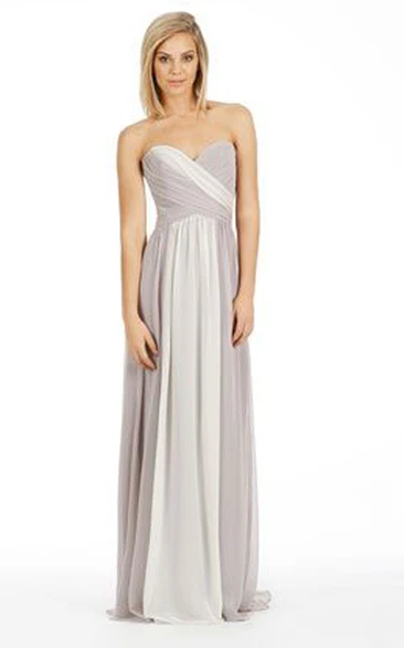 Sleeveless Sweetheart Criss-Cross Chiffon Bridesmaid Dress With Low-V Back