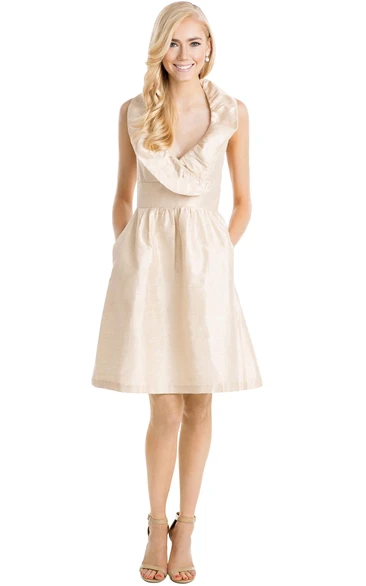 Short A-Line Sleeveless Cowl Neck Taffeta Muti-Color Convertible Bridesmaid Dress