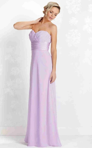 Criss-Cross Sleeveless Sweetheart Chiffon Bridesmaid Dress With Lace-Up