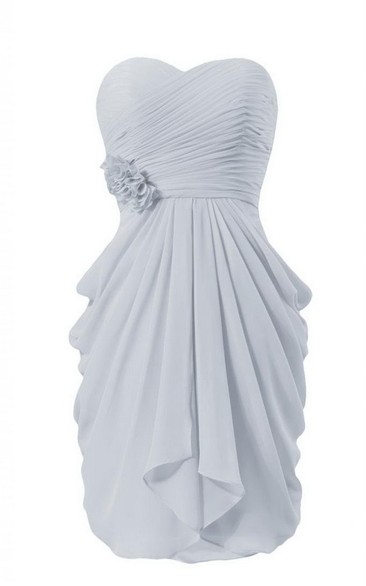 Sweetheart Short Tiered Dress With Flower