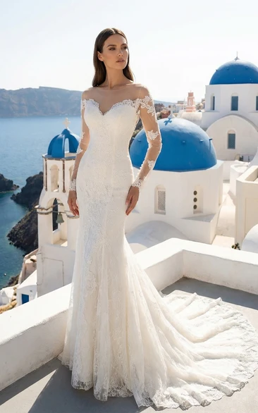 Strapless Backless Long Sleeve Organza Gown