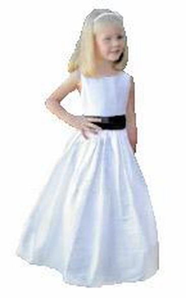 Scoop Sleeveless Natural Flower Girl Dress