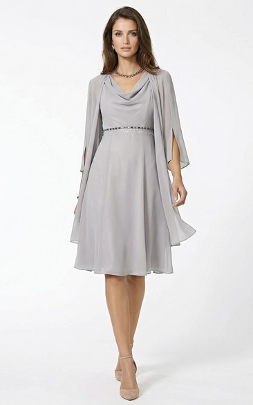 V-Neck Jeweled Chiffon Mother of the Bride