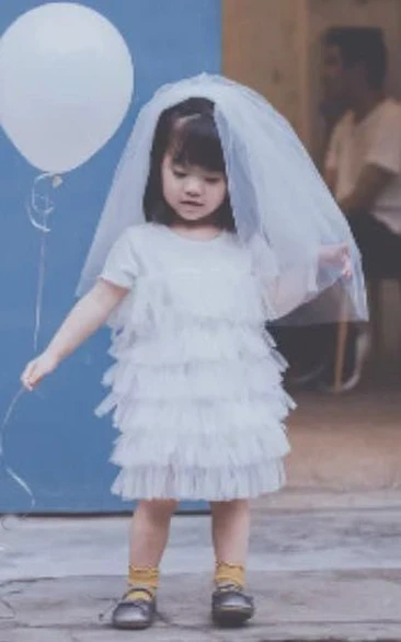 Double Layers Simple Style Tulle Flower Girl Veil