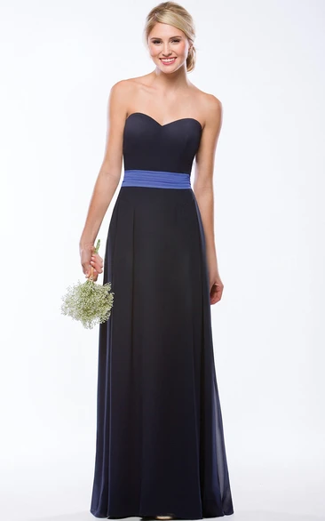 Sweetheart A-Line Floor-Length Bridesmaid Dress With Bow