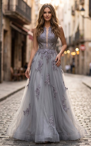 Grey Non-traditional Celtic Wedding Dresses | Silver Fairy Colored Prom Gown  | Dorris Wedding