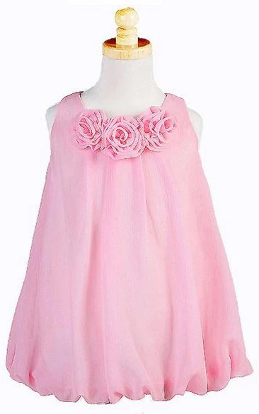 Knee-Length Sleeveless Chiffon Flower Girl Dress