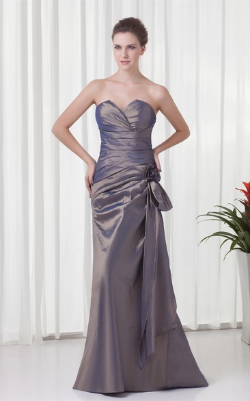 Floating Maxi Taffeta Sweetheart Sleeveless Mother of the Bride Dresses