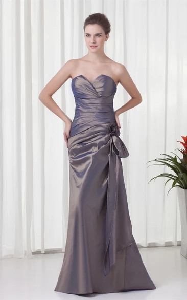 Floating Maxi Taffeta Sweetheart Sleeveless Mother of the Bride Dresses