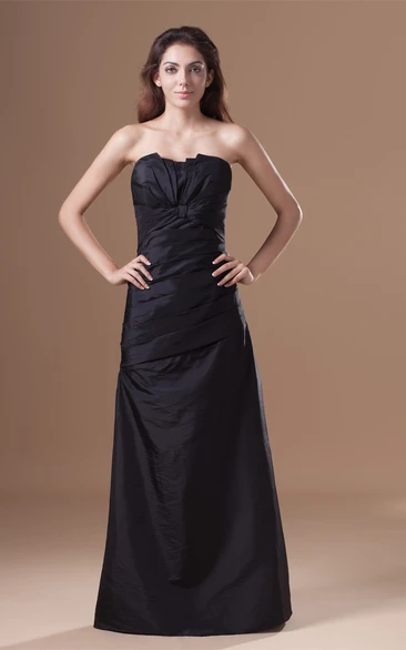Strapless Maxi A-Line Dress Central Ruching