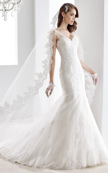 Sweetheart Mermaid Sheath Lace Gown With Appliques Straps And Open Back