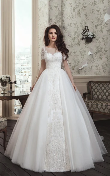 Elegant Wedding Dress Styles For Princess With Long Illusion Sleeves Illusion Neckline