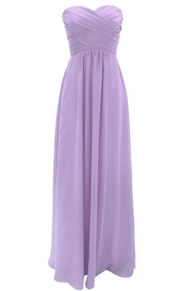 Graceful Sweetheart Ruched A-line Dress With Zipper Back