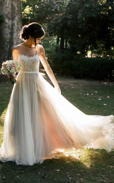 Chiffon Tulle Lace Organza Satin Taffeta Wedding Dress