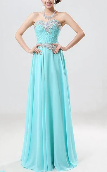 Sweetheart Beaded A-Line Prom Dress