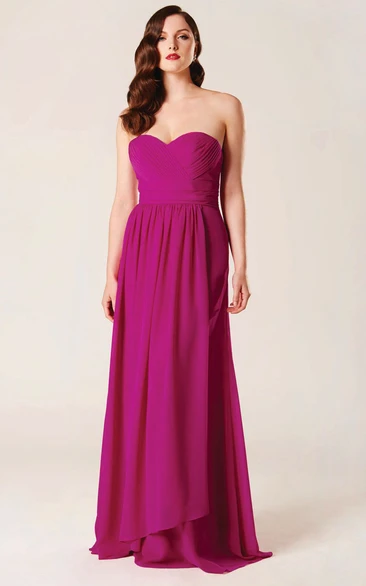 Sweetheart Sleeveless Criss-Cross Chiffon Bridesmaid Dress