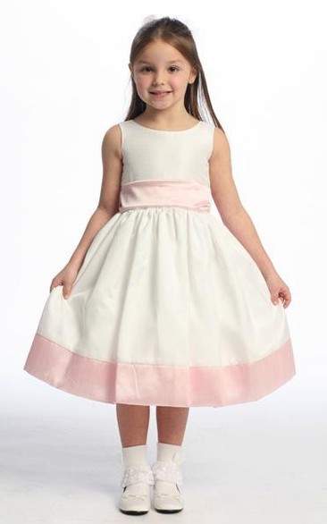 Tea-Length Floral Floral Flower Girl Dress