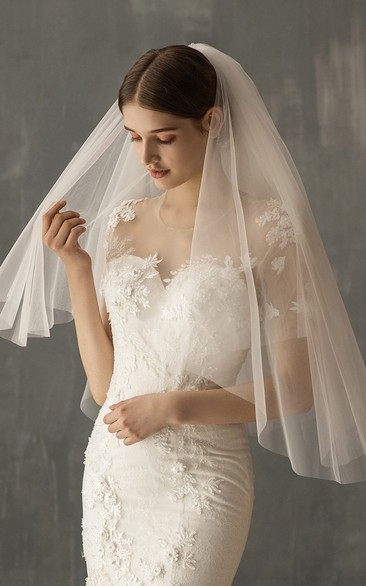 European Style Simple Two Tier Veil
