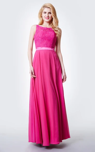 Fairy Sleeveless A-line Chiffon Gown With Open Back