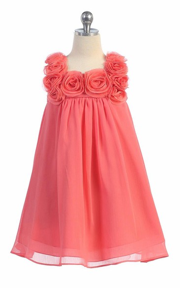 Knee-Length Sleeveless Chiffon Flower Girl Dress