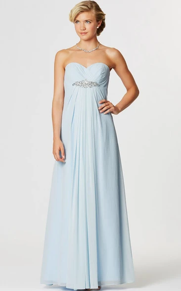 Sweetheart Sleeveless Ruched Empire Chiffon Bridesmaid Dress