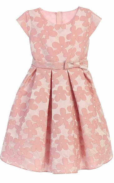 Midi Pleated Tiered Flower Girl Dress