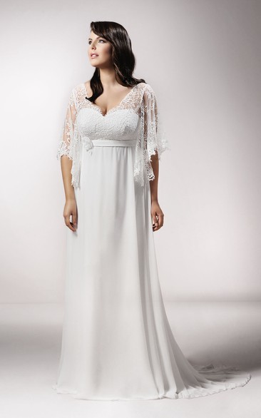 Vintage-Style Chiffon Sheath Long Sleeve Bridesmaid Dress With Appliques