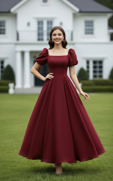 Vintage 1950s Style Modest Organza Prom Dress