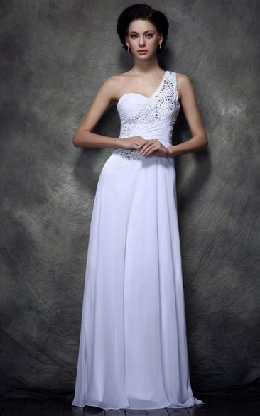 Column One-shoulder Sequins Floor-length Polina's Evening Dress