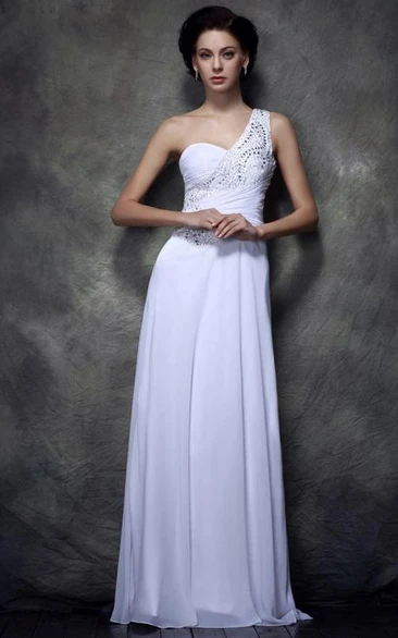 Column One-shoulder Sequins Floor-length Polina's Evening Dress