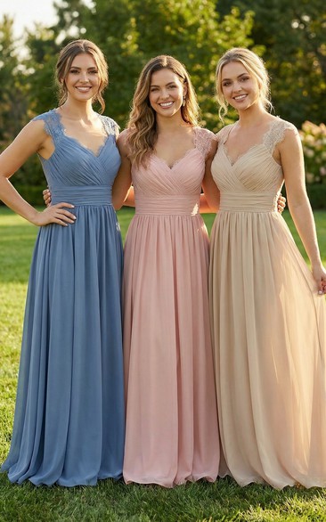 Mauve Feather Detail A-Line Bridesmaid Dress