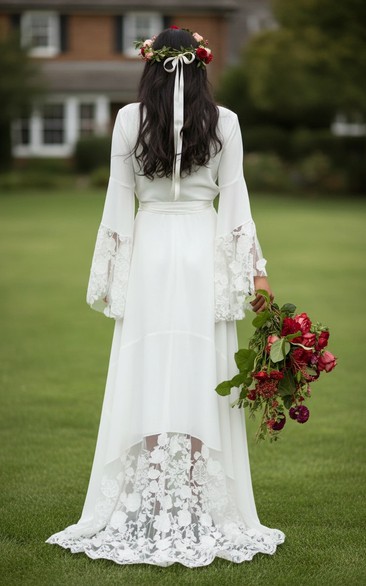 Retro 1970s Casual Maxi Bridal Gown