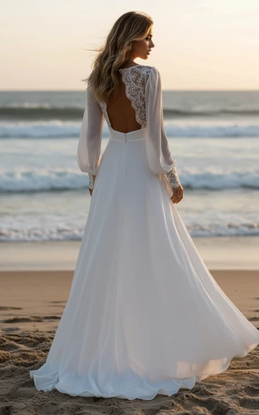 Whimsical Bishop Sleeve Boho Gown