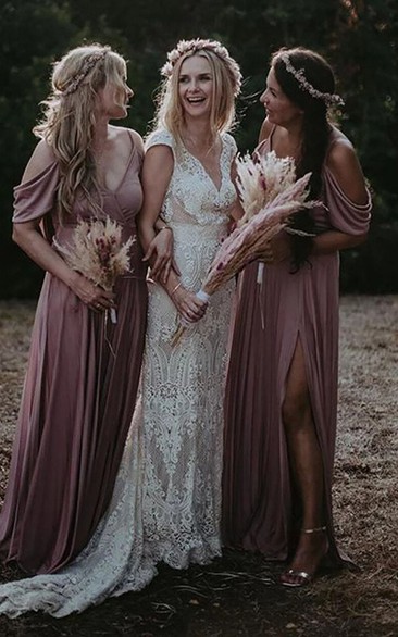 Grecian Lace Empire Wedding Dress with Keyhole Back | DV3012