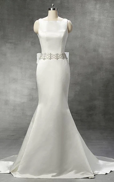 Mermaid Tea-Length Scoop Sleeveless Cap Bat Organza Dress