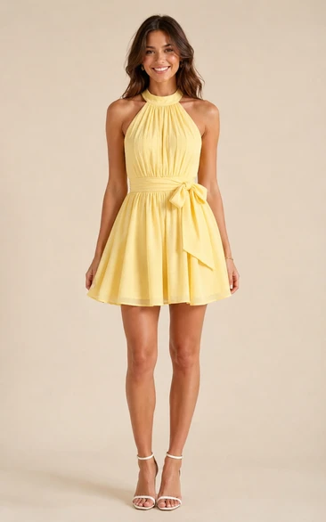 Daffodil Halter A-Line Bridesmaid Dress