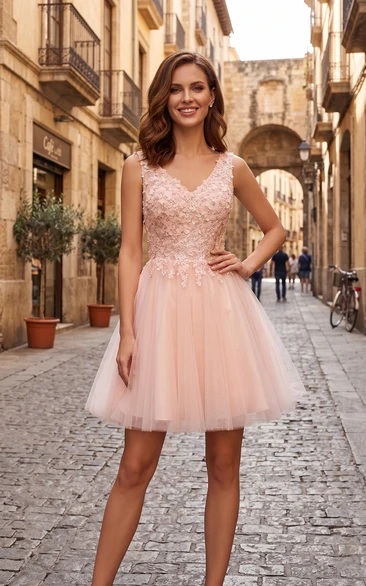 Short Pink Homecoming Dama Prom 15 años Quinceanera Dresses
