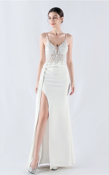 Heavy Hot Diamonds And Flower-Set Waisted Fishbone Satin Evening Dress Annual Meeting Wedding