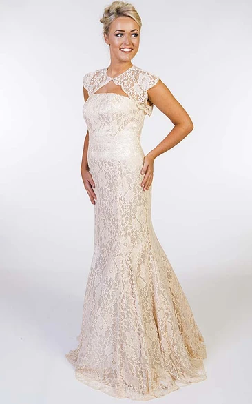 Mermaid Floor-Length Sleeveless High-Neck Appliqued Lace Prom Dress