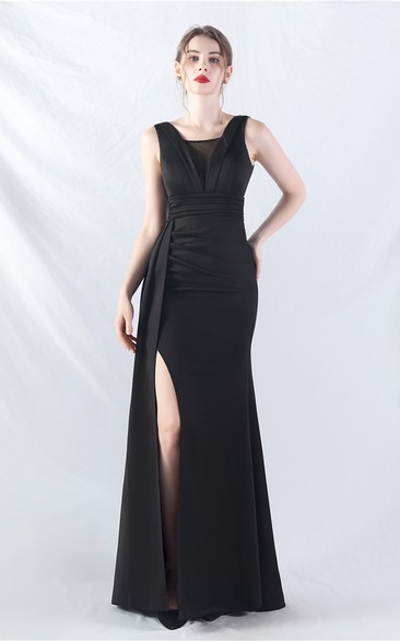 8 Colors Optional Pleated Craft Satin Evening Dress