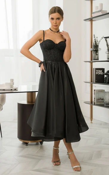 Black Spaghetti Tea-lengt