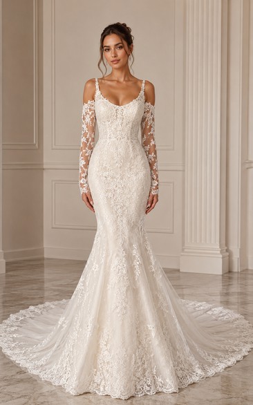 Ivory Sweetheart Lace Mermaid/Trumpet Wedding Dress with Lace